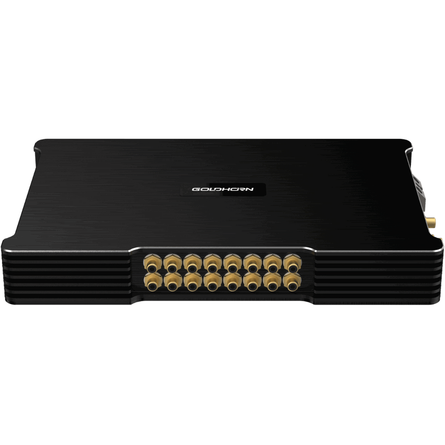 GOLDHORN AB218 | A²B DSP-versterker | 12 x 50W + 4 x 100W RMS | 16-Kanaals DSP - GOLDHORN