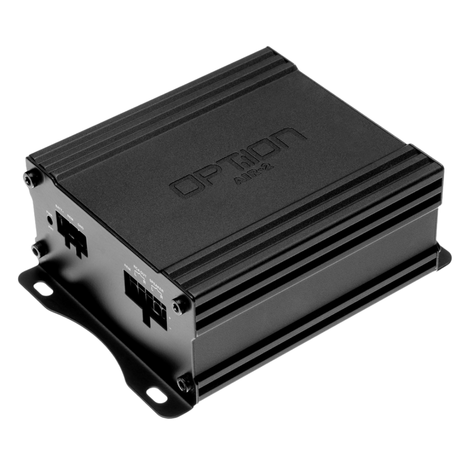 OPTION AIR-2 2-Kanaals Klasse D Versterker | 2x 80W RMS - AutoSound24 - EN BLOG Deskundig advies van specialisten Veilig bestellen en betalen Gratis ver
